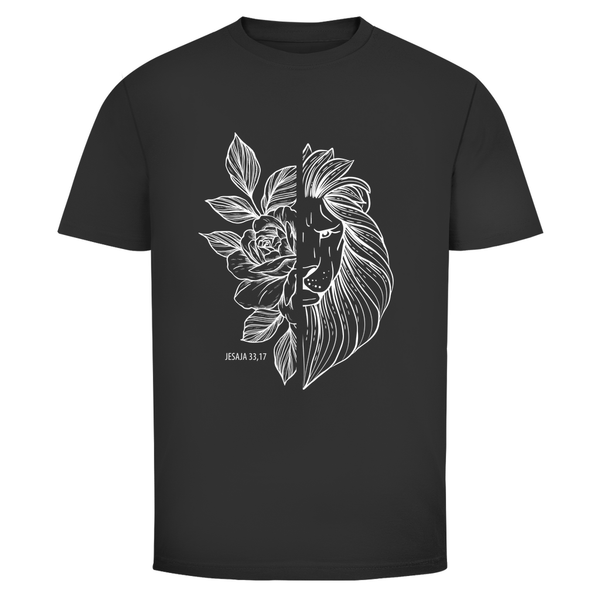 Herren T-Shirt Blume Löwe jesaja 33,17