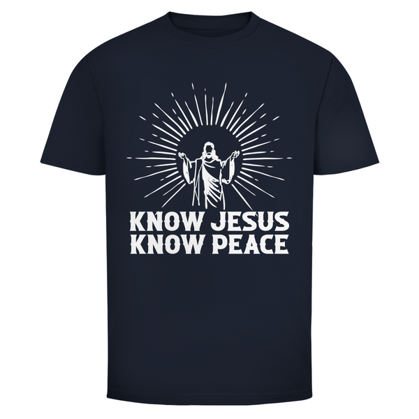 Herren T-Shirt know jesus know peace