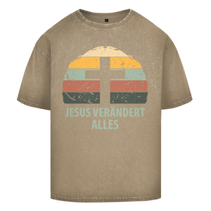 Oversize Washed T-Shirt jesus verändert alles