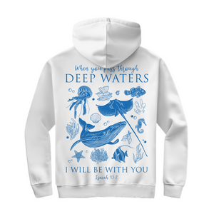 Herren Zipper Hoodie deep waters isaiah 43:2
