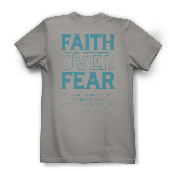 Damen Bio T-Shirt faith over fear psalm 118:6