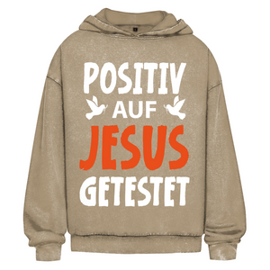 Oversize Washed Hoodie positiv auf jesus getestet