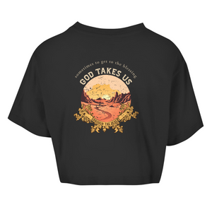 Damen Oversize Crop Top god take us through the desert
