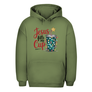 Unisex Oversize Hoodie jesus fills my cup psalm 23.5