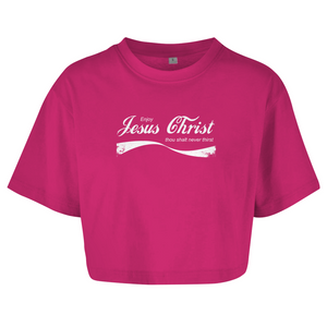 Damen Oversize Crop Top enjoy jesus christ