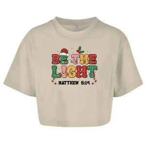 Damen Oversize Crop Top be the light matthew 5:14