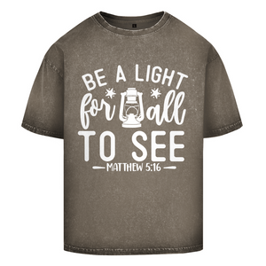 Oversize Washed T-Shirt be a light for all to see matthew 5:16