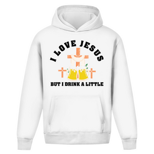 Oversize Hoodie Ohne Kordel i love jesus but i drink a little bier