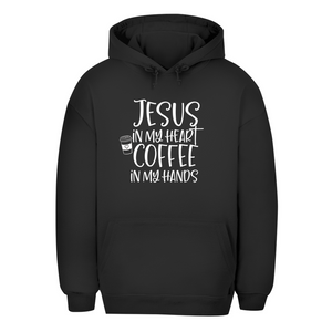 Unisex Oversize Hoodie jesus in my heart coffee in my hands