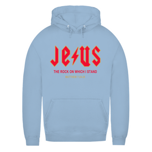 Damen Hoodie jesus the rock matthew 7:24-25