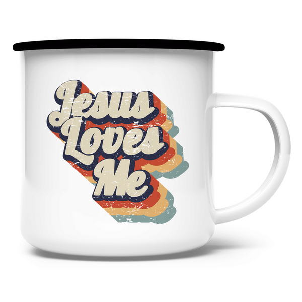 Emaille Tasse jesus loves me