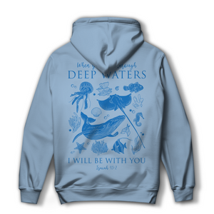 Damen Hoodie deep waters isaiah 43:2