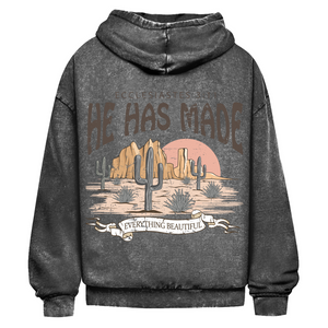 Oversize Washed Hoodie everything beautiful ecclesiastes 3:11