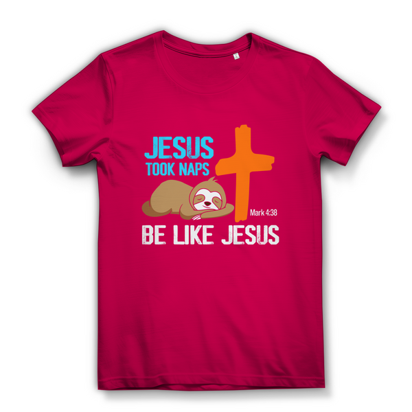 Damen  Bio T-Shirt jesus took naps mark 4:38 faultier