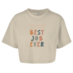 Damen Oversize Crop Top teaching kids about jesus lehrer