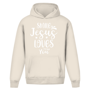 Oversize Hoodie Ohne Kordel smile jesus loves you
