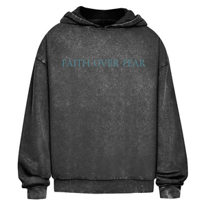 Oversize Washed Hoodie faith over fear psalm 118:6