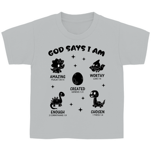 Kinder T-Shirt god says i am amazing psalm 139:14