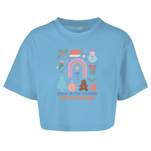 Damen Oversize Crop Top jesus is the reason for the season