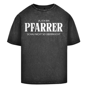 Oversize Washed T-Shirt ich bin pfarrer