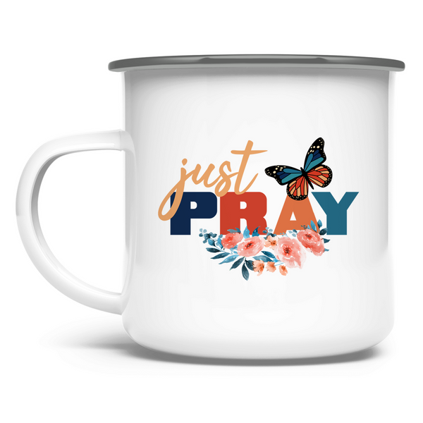 Emaille Tasse just pray