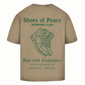 Oversize Washed T-Shirt run with endurance hebrews 12:1