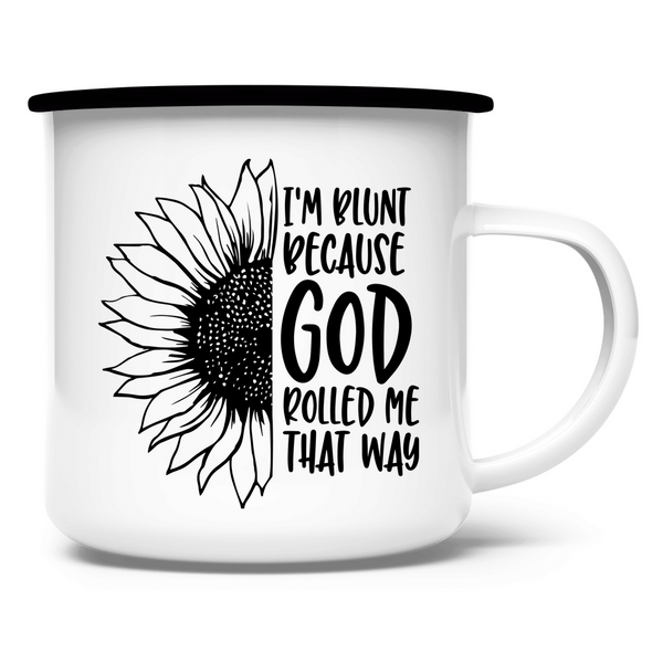 Emaille Tasse i am blunt sonnenblume