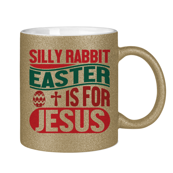 Glitzertasse silly rabbit ostern osterhase