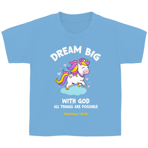 Kinder T-Shirt with god all things are possible matthew 19:26