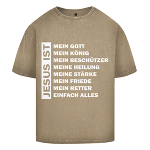 Oversize Washed T-Shirt jesus ist mein gott