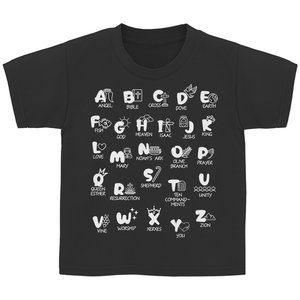 Kinder T-Shirt Christliches Alphabet