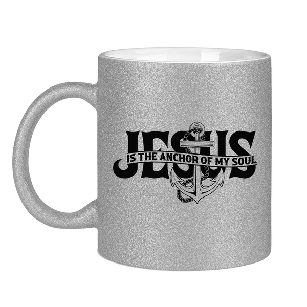 Glitzertasse jesus is the anchor of my soul segeln