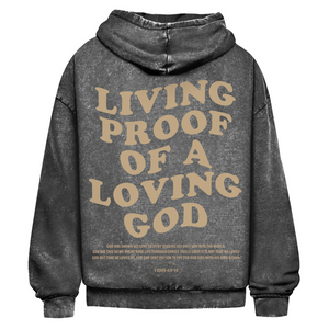 Oversize Washed Hoodie a loving god 1 john 4:9-10