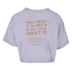Damen Oversize Crop Top pray about it philippians 4:6-7