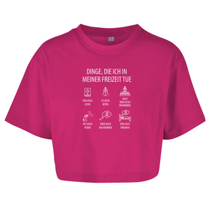 Damen Oversize Crop Top dinge die ich in meiner freizeit tue