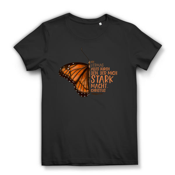 Damen Bio T-Shirt der mich stark macht schmetterling