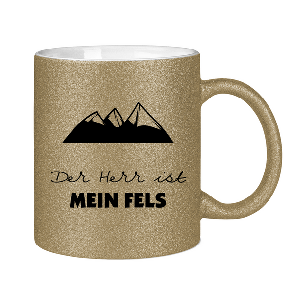 Glitzertasse der herr ist mein fels