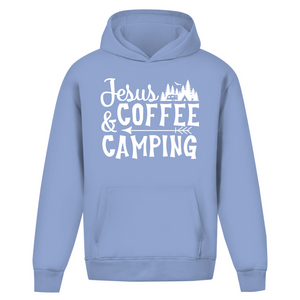 Oversize Hoodie Ohne Kordel jesus coffee camping