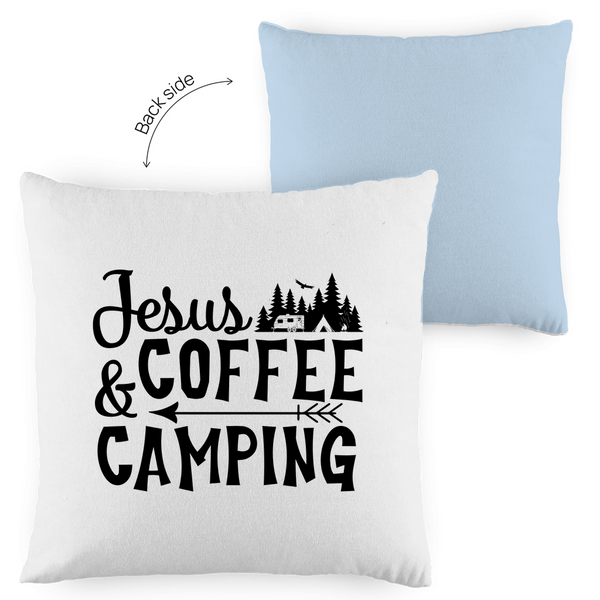 Kopfkissen zweifarbig jesus coffee camping