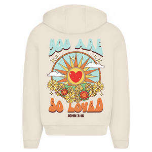 Oversize Zipper Hoodie you are so loved john 3:16