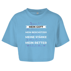 Damen Oversize Crop Top jesus ist mein gott