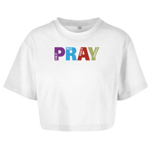 Damen Oversize Crop Top pray on it