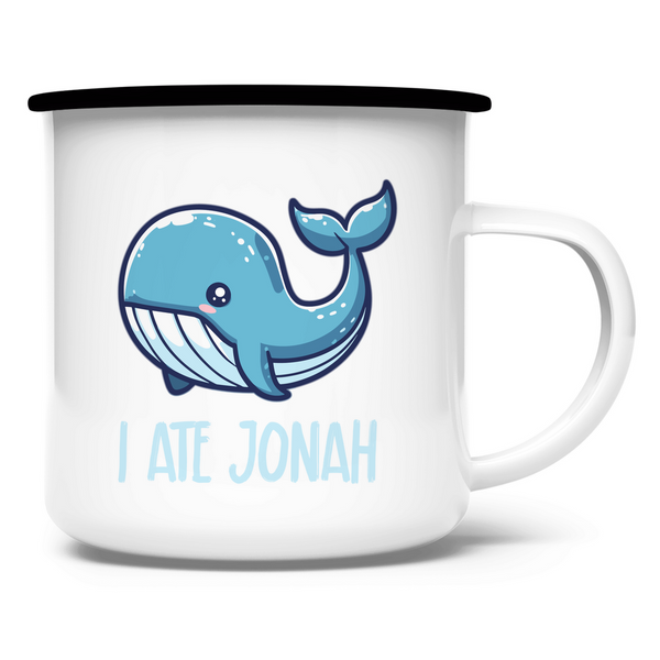 Emaille Tasse i ate jonah wal