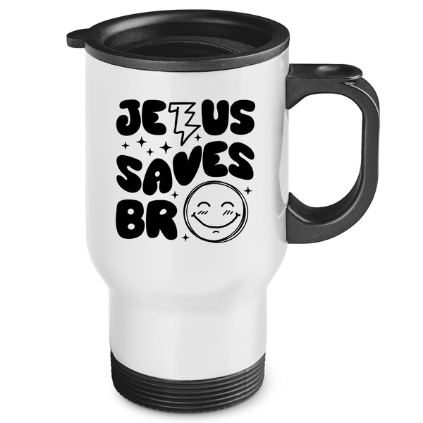 Edelstahl-Thermobecher jesus saves bro