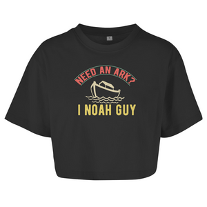 Damen Oversize Crop Top need an ark i noah guy