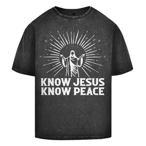 Oversize Washed T-Shirt know jesus know peace
