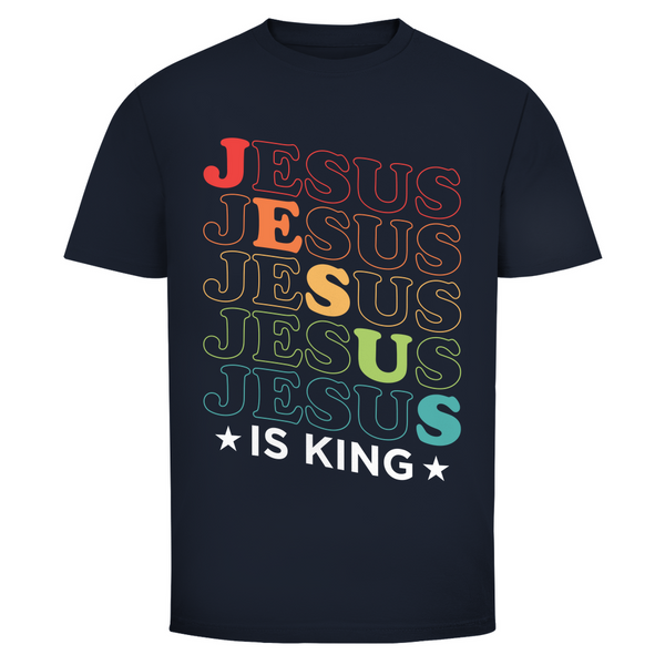 Herren T-Shirt jesus is king retro