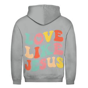 Herren Hoodie love like jesus retro