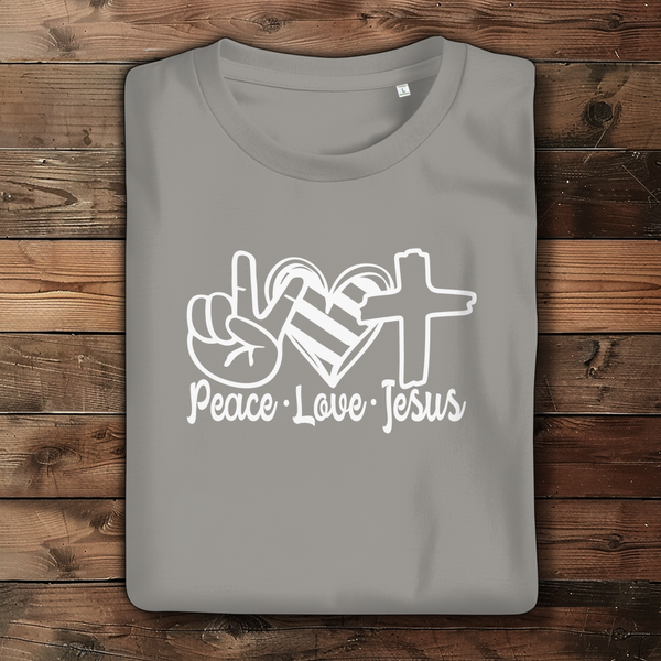 Damen Bio T-Shirt peace love jesus