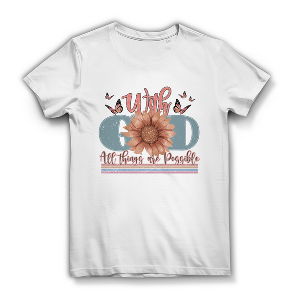 Damen Bio T-Shirt with god all things are possible